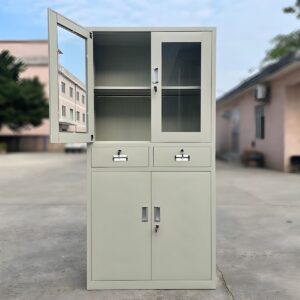 Halfglass steel cabinet