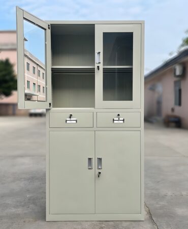 Halfglass steel cabinet