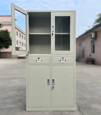 Halfglass steel cabinet