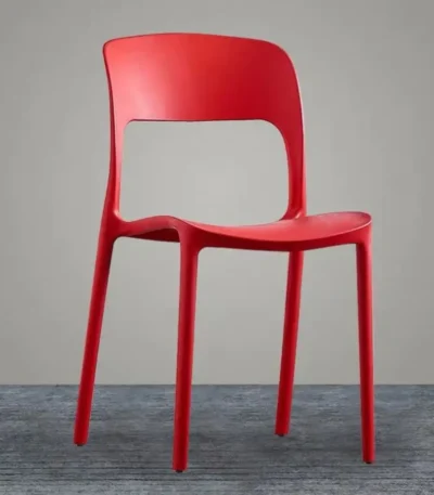 Stackable plastic chairs