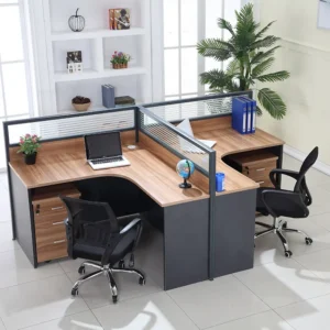 curved 2 way workstation
