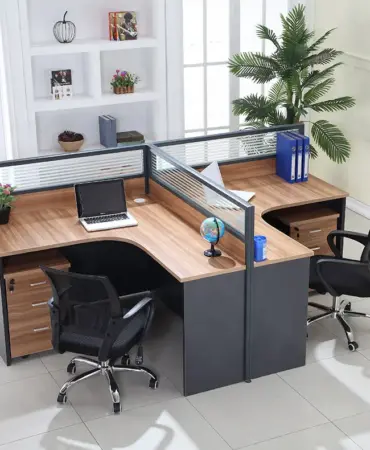 curved 2 way workstation