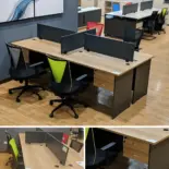 4 way wooden workstation