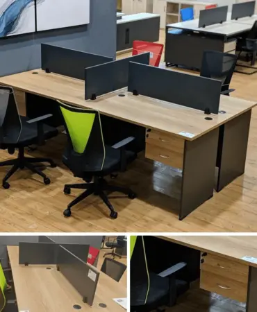 4 way wooden workstation