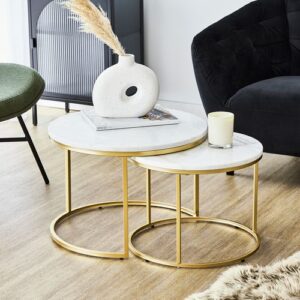 Nesting marble coffee table