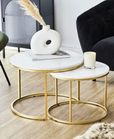 Nesting marble coffee table