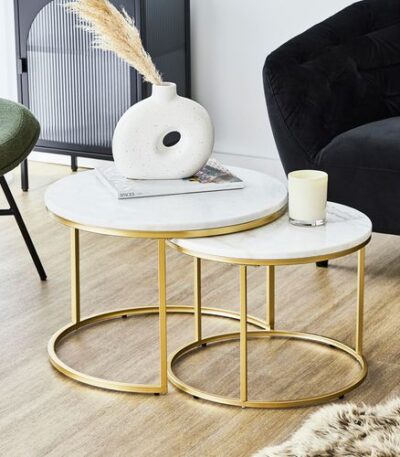 Nesting marble coffee table