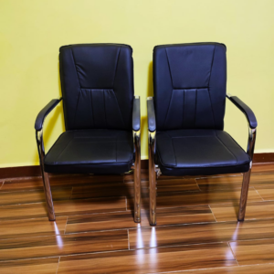 Medium back leather visitor's chair