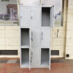 9 locker steel office cabinet