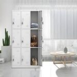 9 locker steel office cabinet