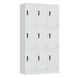 9 locker steel office cabinet