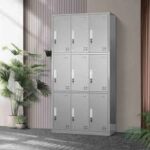 9 locker steel office cabinet