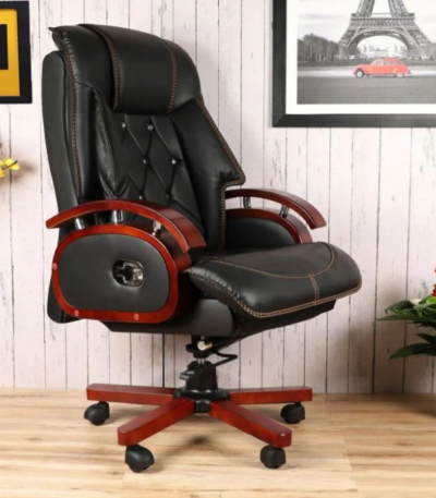 Director's reclining leather chair