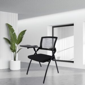 Foldable chair with writing pad