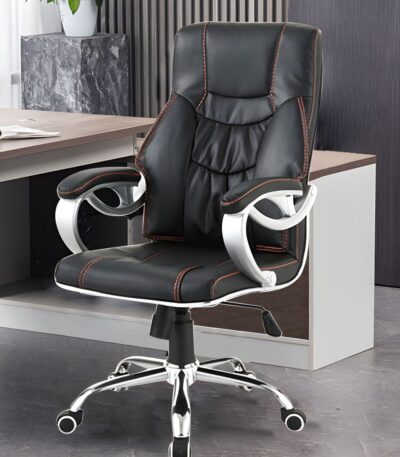 Swivel leather director's chair