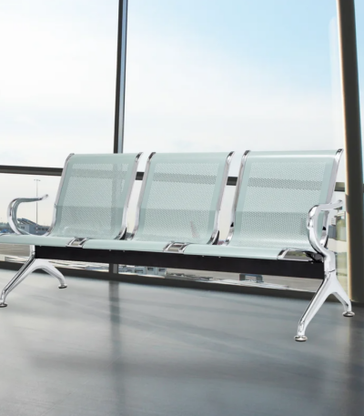 3 seater metallic airport bench