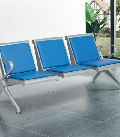 Heavy duty padded airport bench