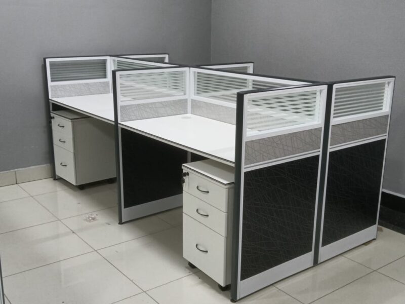 Grey Workstation 4 person KW-T24