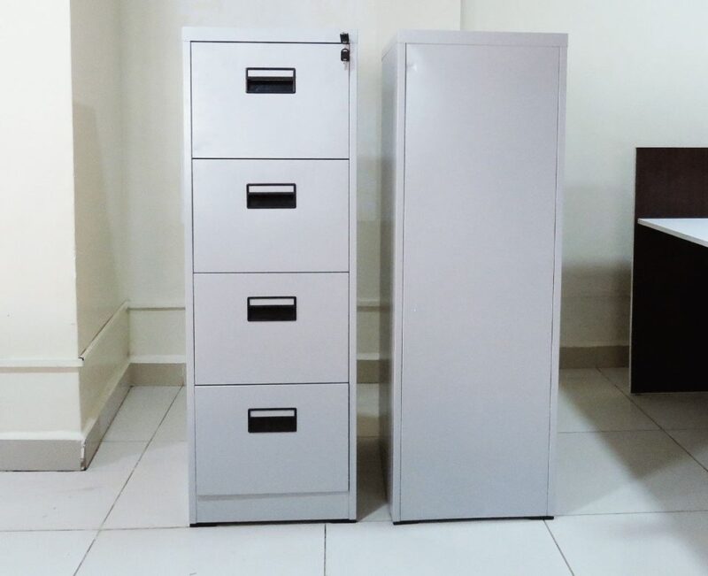 Off-White Vertical Filing Cabinet