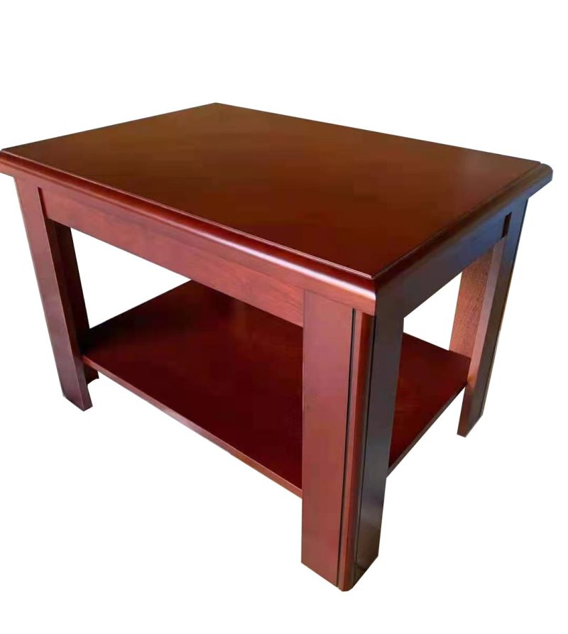 Square mahogany office coffee stool - Image 4