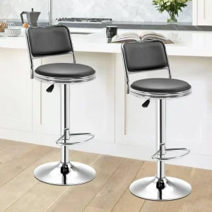 Black modern swivel bar stool