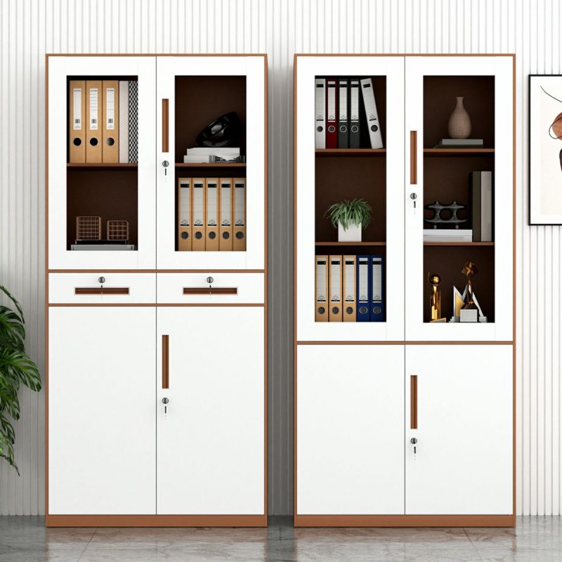 2 door brown lockable filing cabinet - Image 2