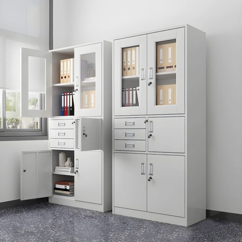 2-door storage filing cabinet with safe