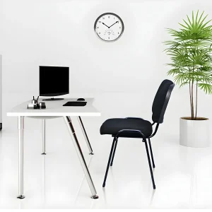 Black stackable fabric visitor seat