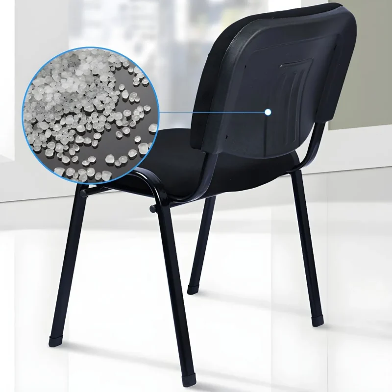 Black stackable fabric visitor seat - Image 4