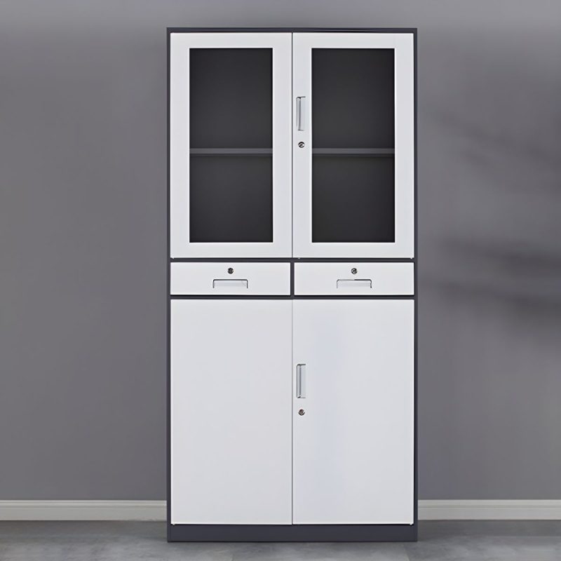 2-door office steel filing cabinet- grey - Image 4