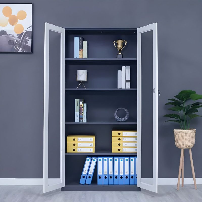 Full glass lockable filing cabinet - Image 3