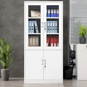 Steel 2-door lockable filing cabinet