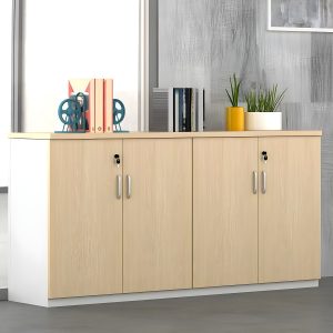 Lockable 4-door home office credenza