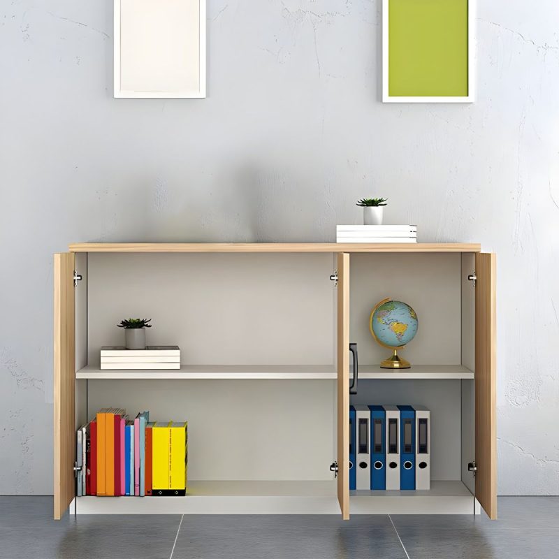 Lockable 4-door home office credenza - Image 5