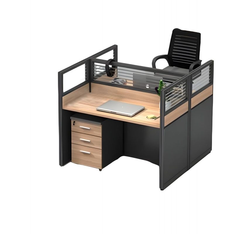 2 seater brown office workstation - Image 3