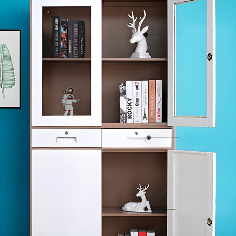 2 door brown lockable filing cabinet - Image 4