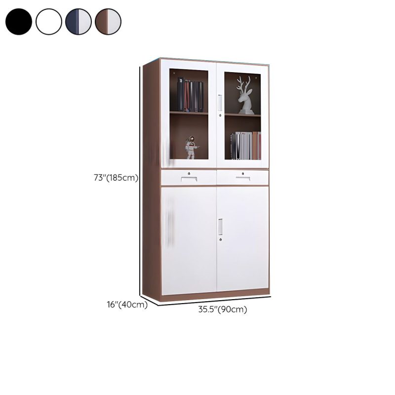 2 door brown lockable filing cabinet - Image 3