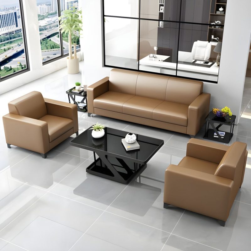 5 seater brown executive sofa - Image 6