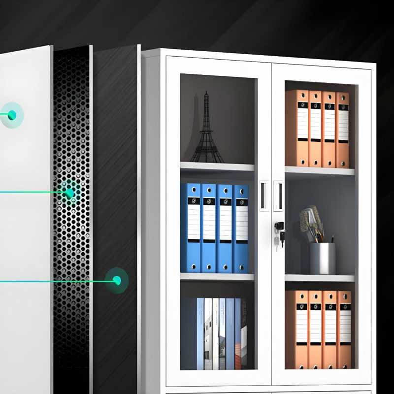 Full glass steel filing cabinet - Image 2