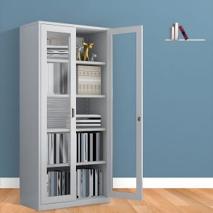 Full glass steel filing cabinet