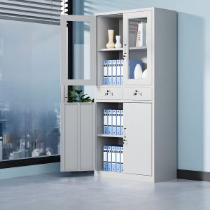 Half glass steel filing cabinet