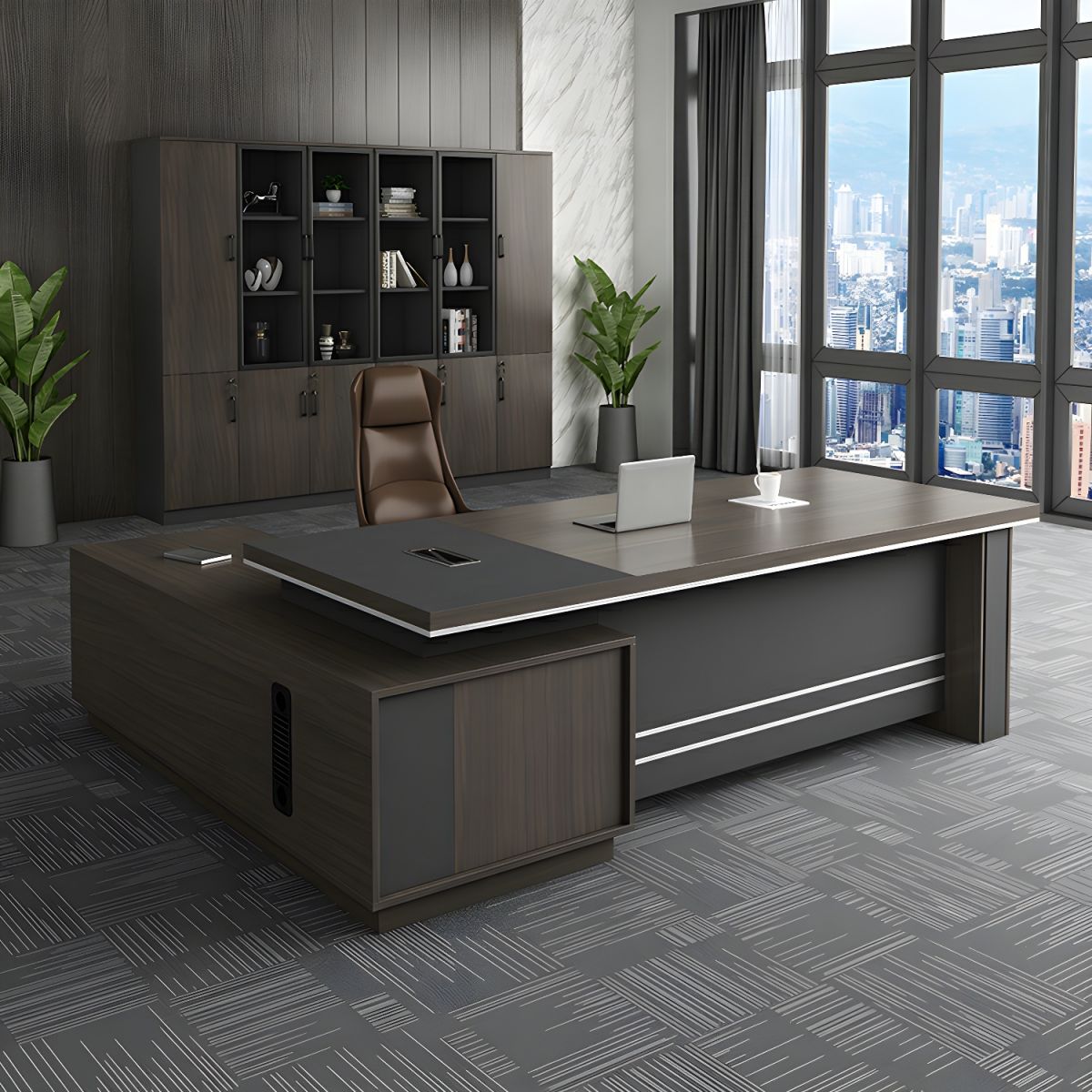 180cm L-shaped executive desk - Image 4