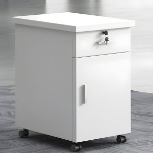 Wooden movable storage cabinet