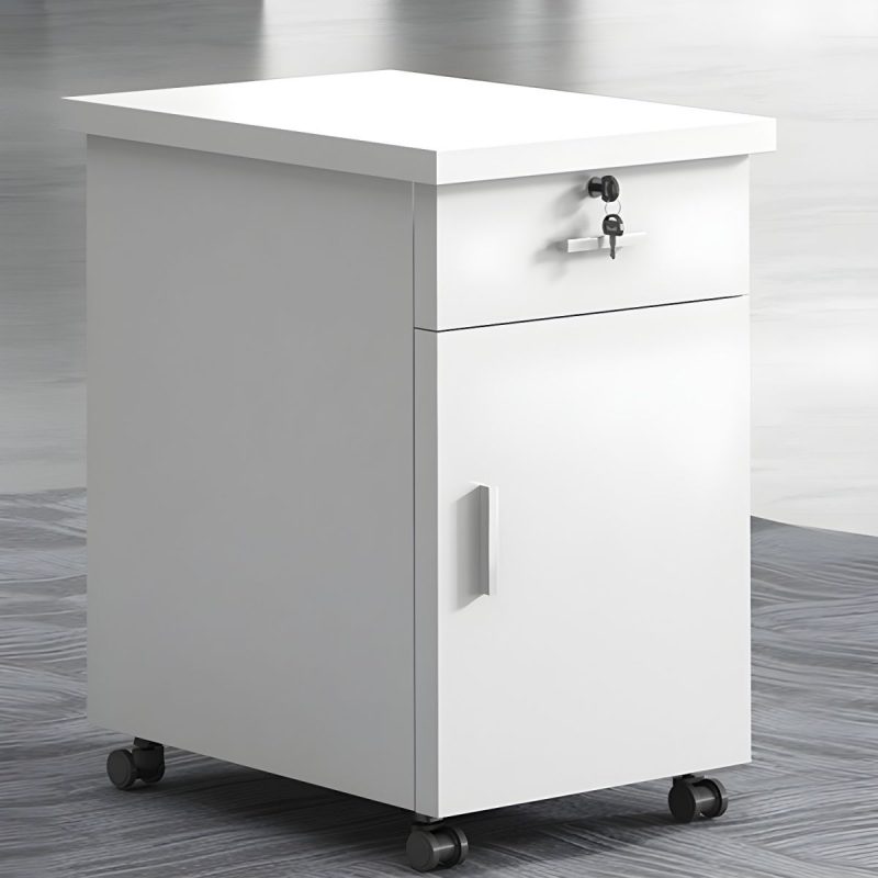 Wooden movable storage cabinet