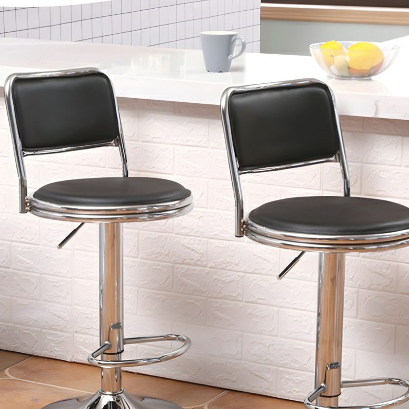 Black modern swivel bar stool - Image 3