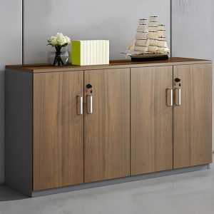 Wooden 4 door office credenza