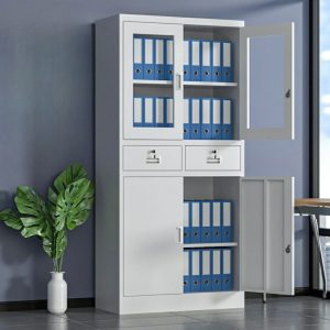 Metallic lockable office filing cabinet