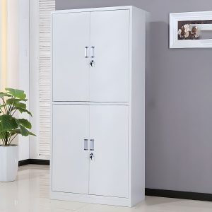 Vertical metallic storage cabinet