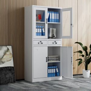 Lockable 2-door office filing cabinet