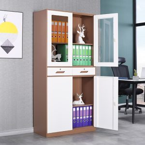 2 door brown lockable filing cabinet